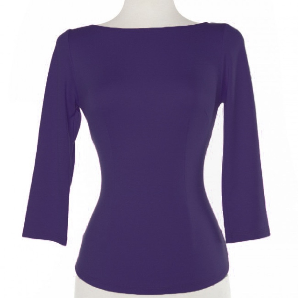 Pinup Girl Clothing Sabrina Top in Purple - Flawed